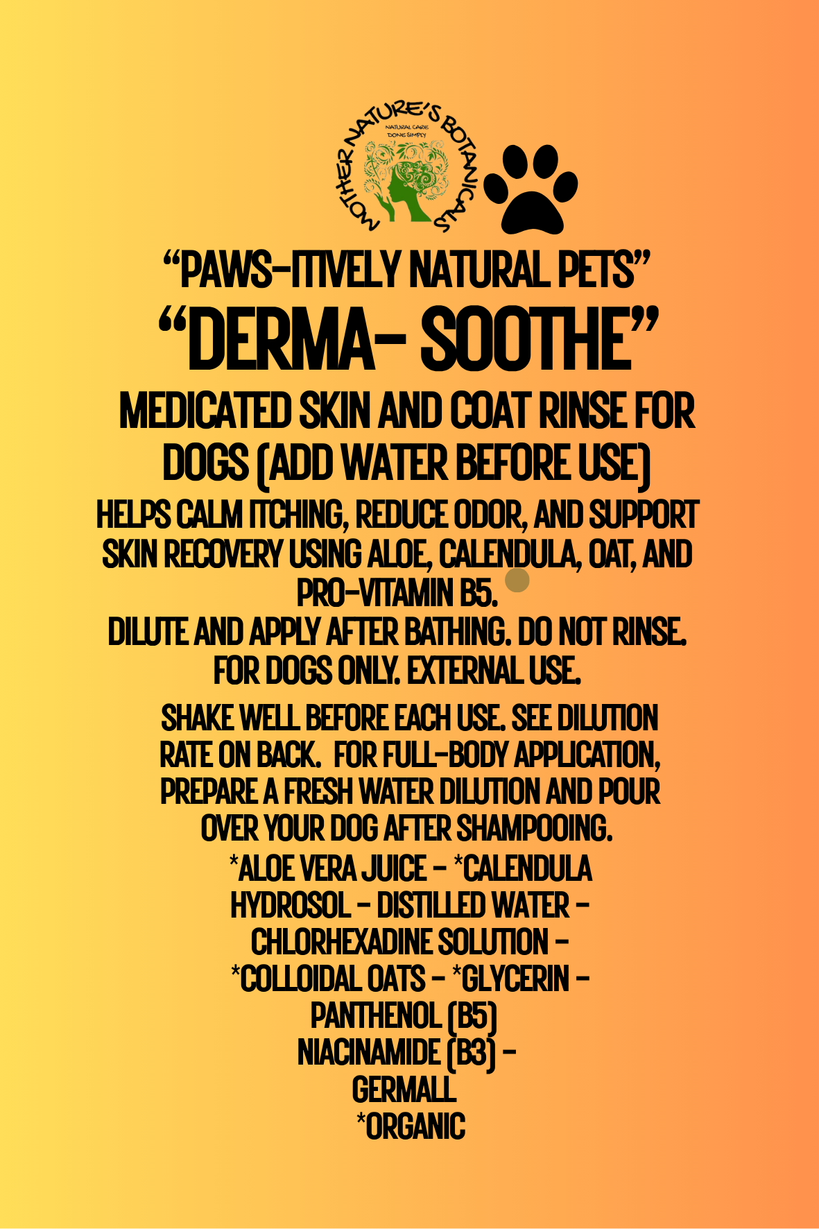 Derma-Soothe - Skin and Coat Support Rinse for Dogs (concentrate)